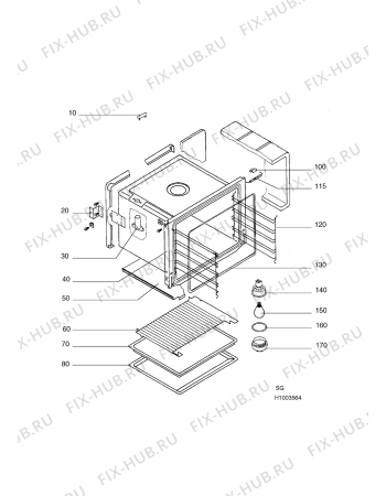 Взрыв-схема плиты (духовки) Aeg C53370V-W - Схема узла H10 Main Oven Cavity (large)